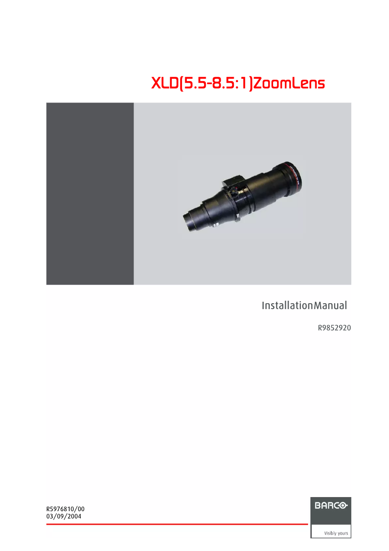 Image de la première page du manuel de l'appareil R9852920