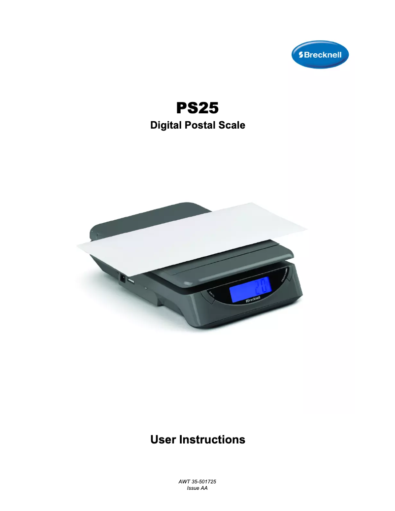 Image de la première page du manuel de l'appareil PS25