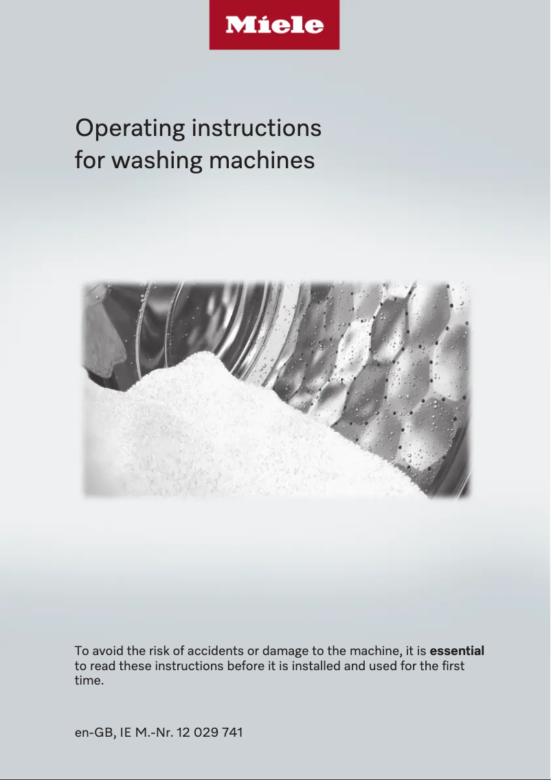 Page n°1 - Manuel utilisateur Miele WER865 WPS
