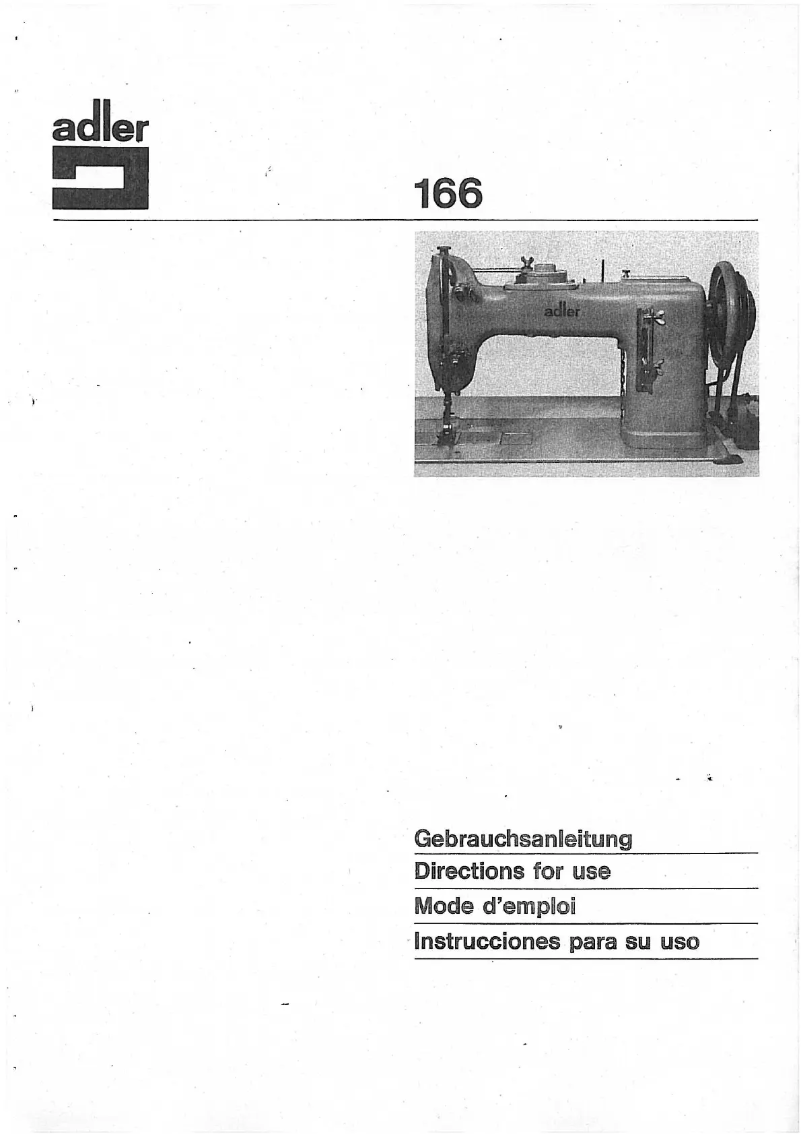 Page n°1 - Manuel utilisateur Dürkopp Adler 166