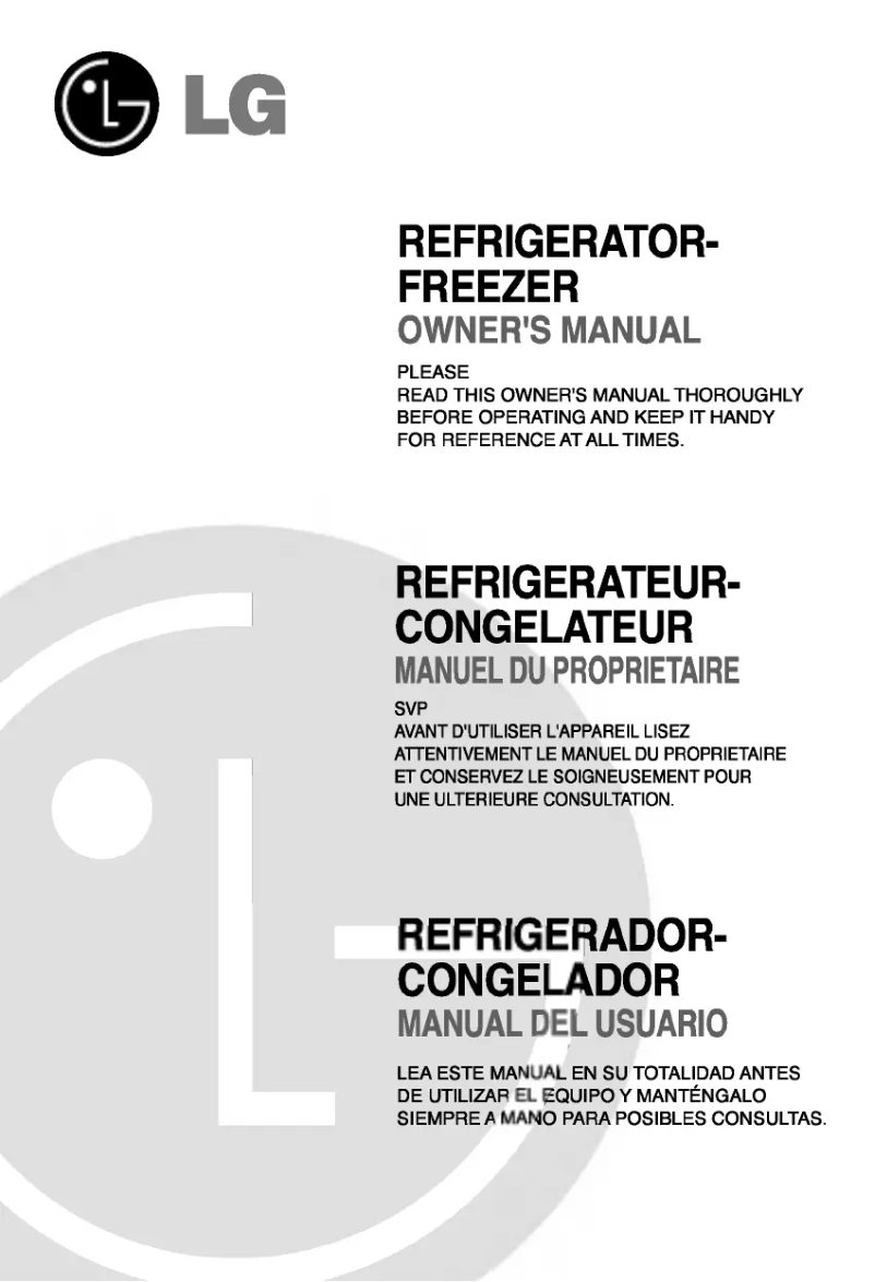 Page n°1 - Manuel utilisateur LG GR-B602QV