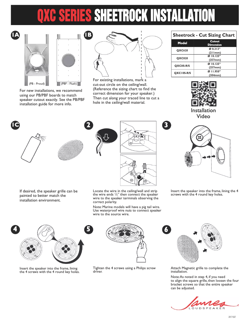 Page 1 de la notice Manuel utilisateur James QXC820R
