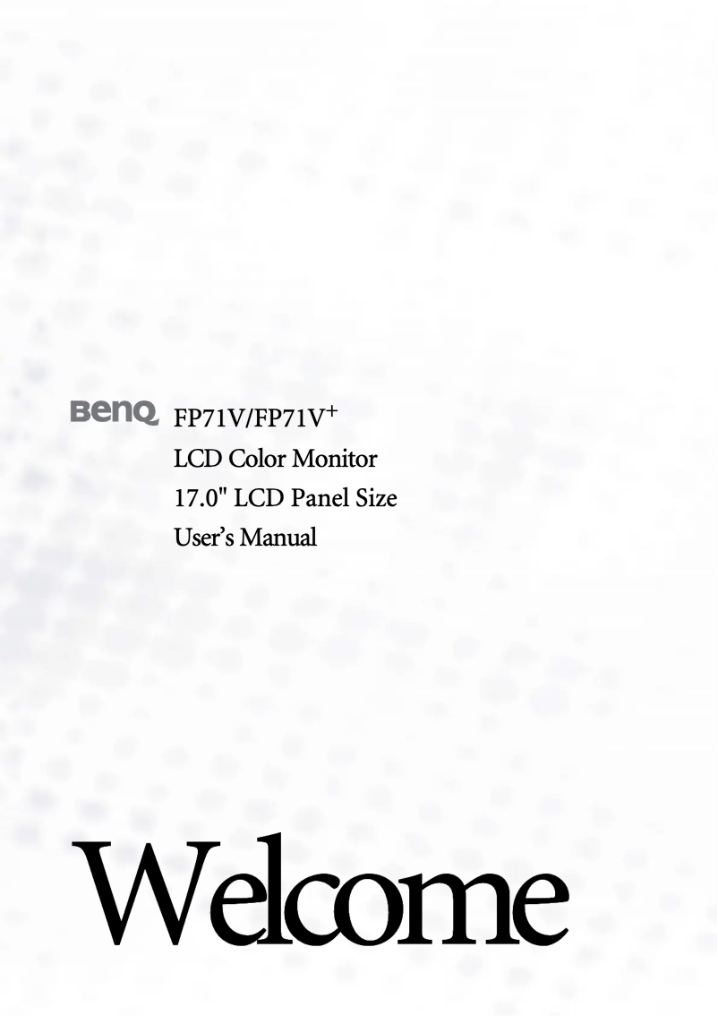 Page 1 de la notice Manuel utilisateur BenQ FP71V+