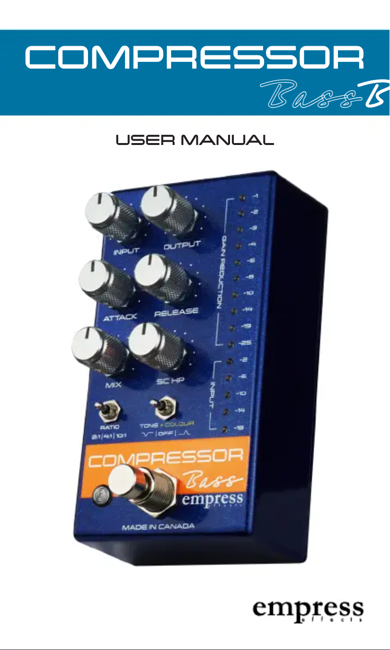 Page 1 de la notice Manuel utilisateur Empress Effects Compressor Bass