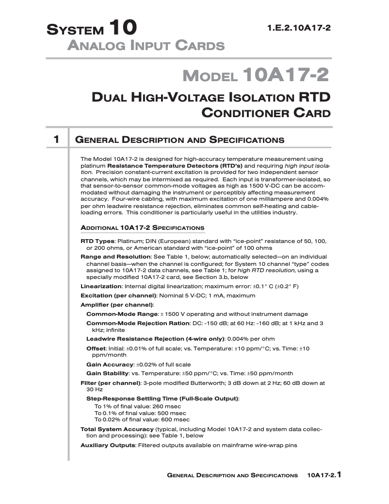 Page 1 de la notice Manuel utilisateur Daytronic 10A17-2