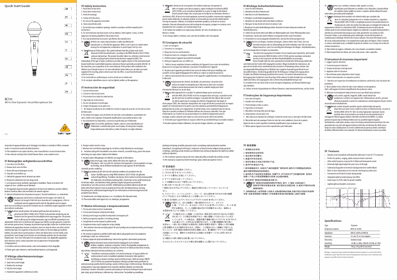 Image de la première page du manuel de l'appareil BC110