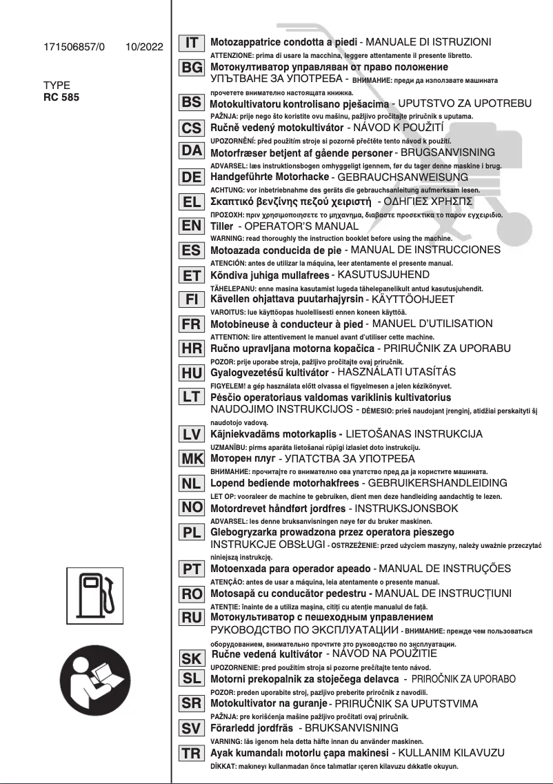 Image de la première page du manuel de l'appareil SRC 585 RG