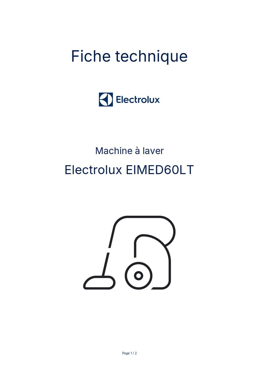 Image de la première page du manuel de l'appareil EIMED60LT