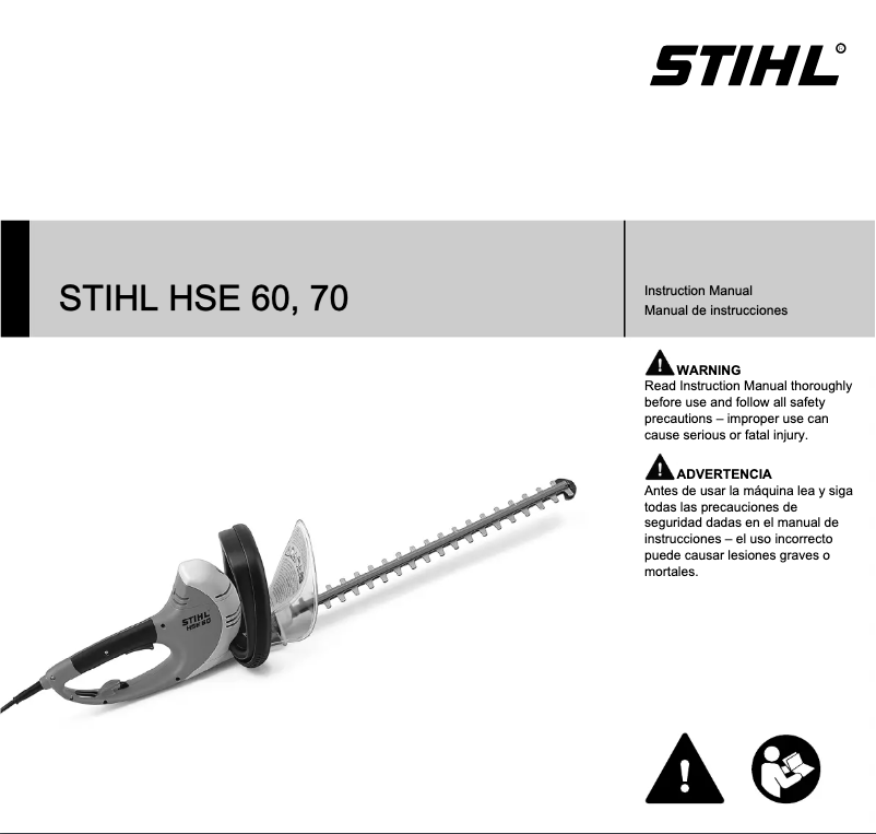 Page 1 de la notice Manuel utilisateur Stihl HSE 70