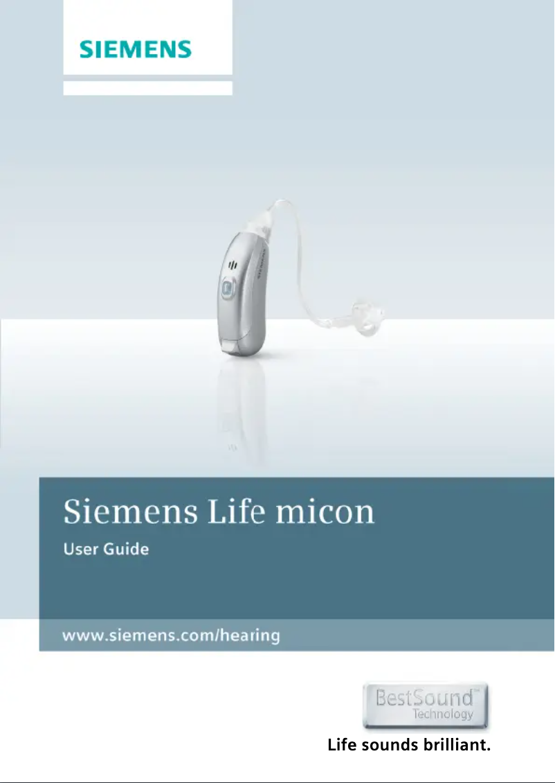 Page 1 de la notice Manuel utilisateur Siemens Life micon