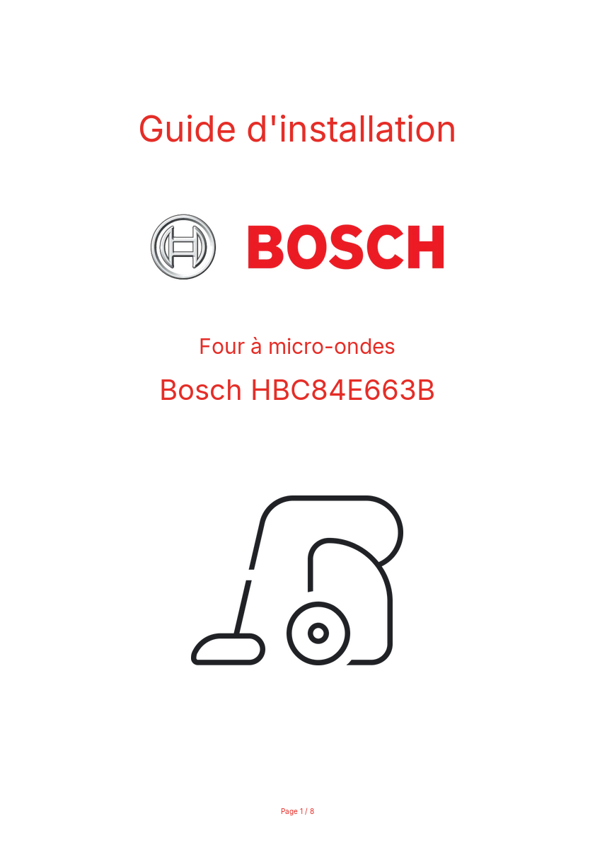 Image de la première page du manuel de l'appareil HBC84E663B
