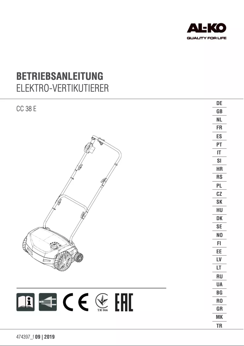 Page n°1 - Manuel utilisateur AL-KO Combi Care 38 E