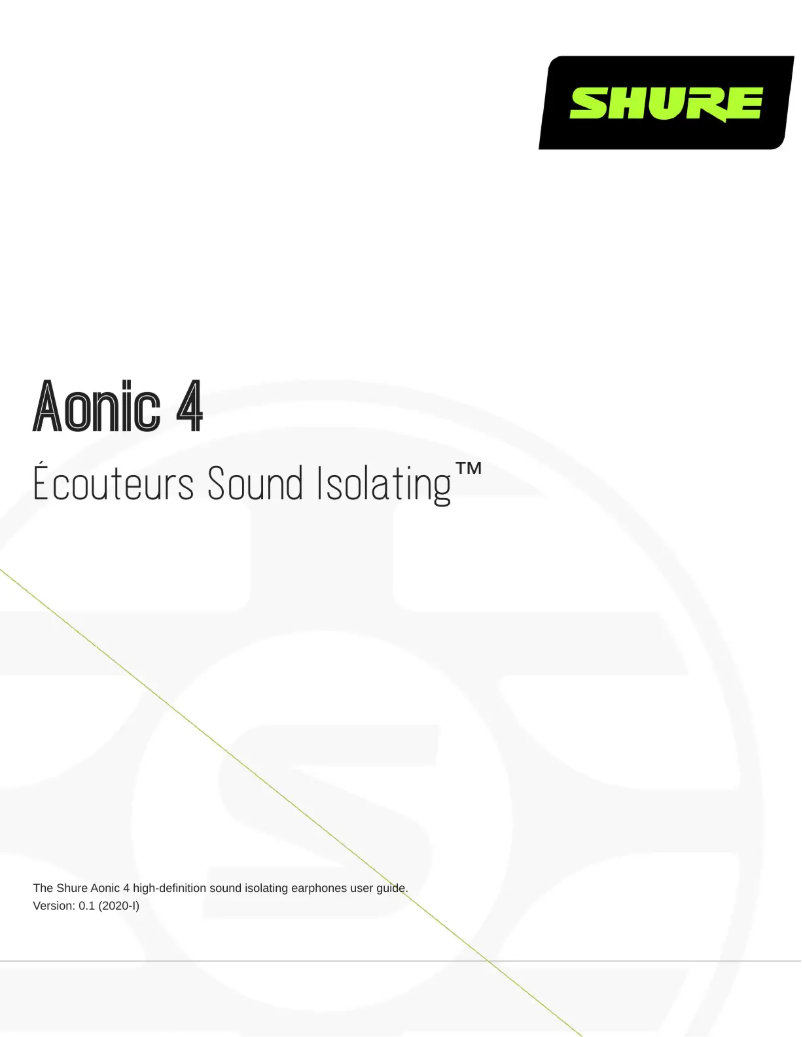 Page 1 de la notice Manuel utilisateur Shure AONIC 4