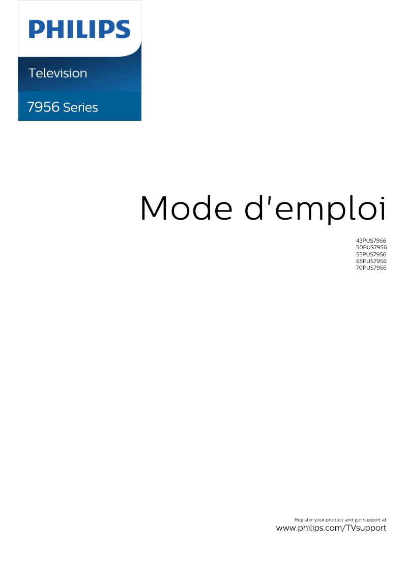 Page n°1 - Manuel utilisateur Philips 70PUS7956