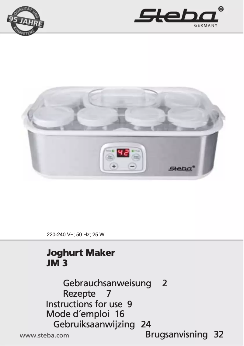 Page 1 de la notice Manuel utilisateur Steba JM 3