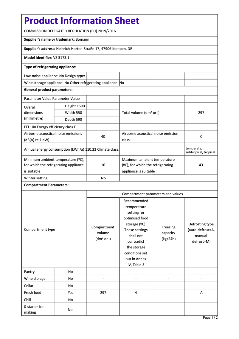 Image de la première page du manuel de l'appareil VS 3173.1