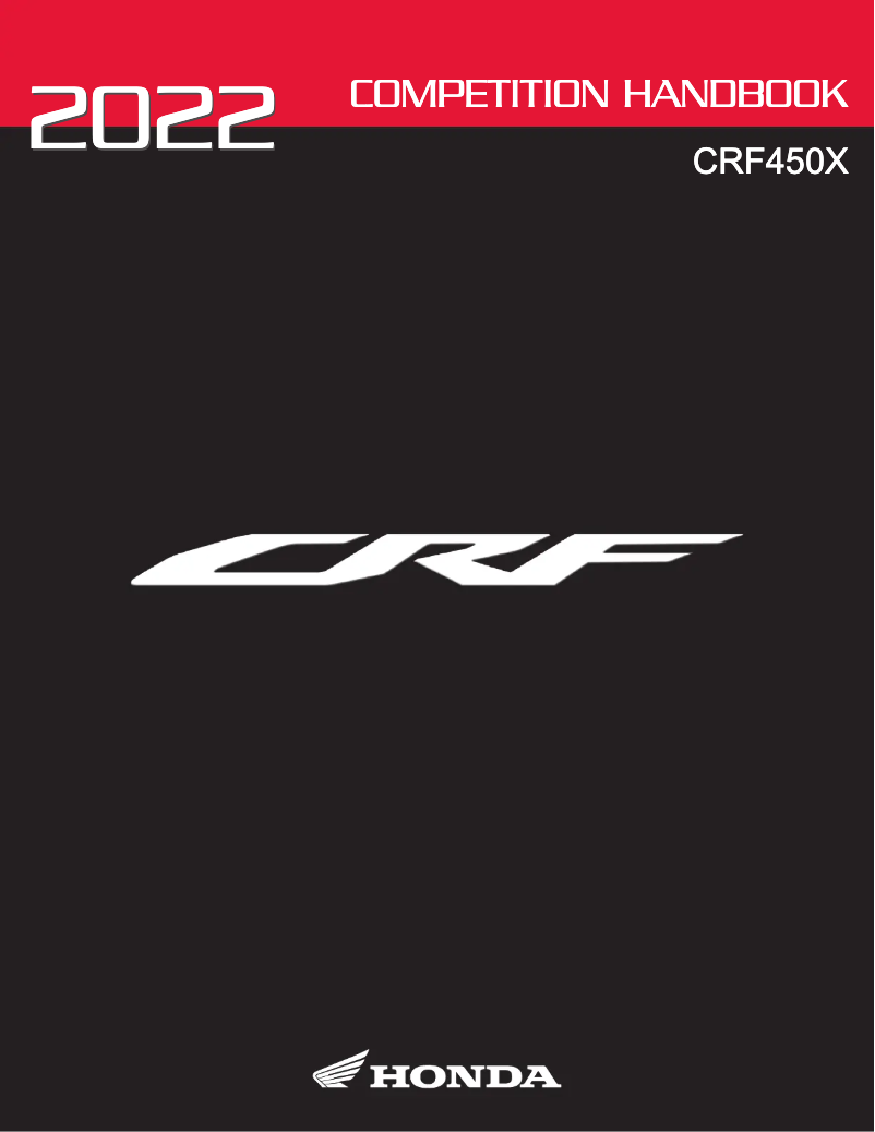 Página 1 del manual Manual de usuario Honda CRF450X (2022)