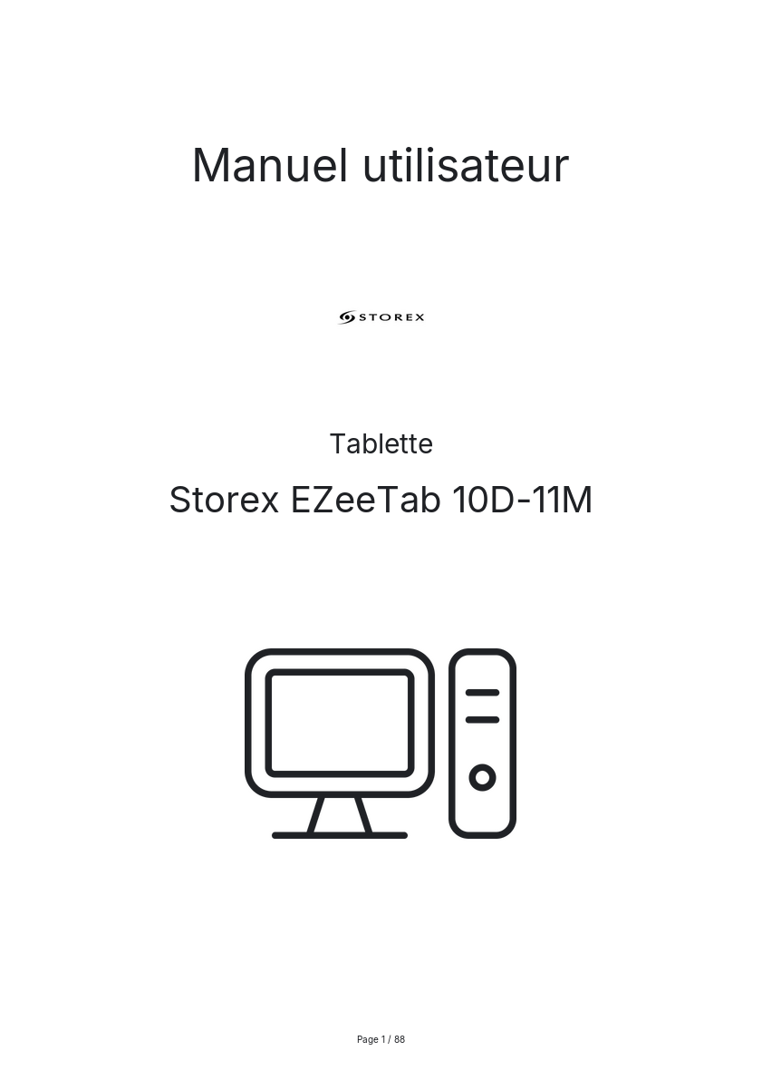 Image de la première page du manuel de l'appareil EZeeTab 10D-11M
