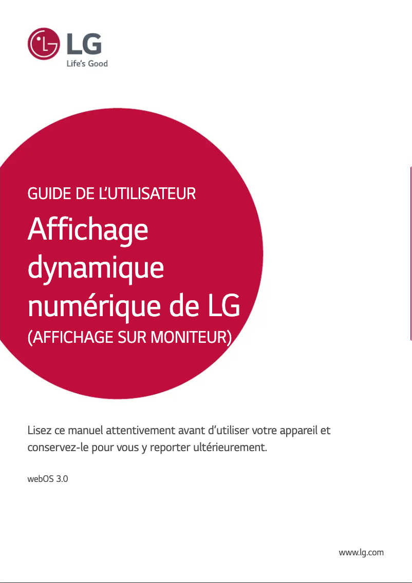 Page n°1 - Manuel utilisateur LG 43SM3C
