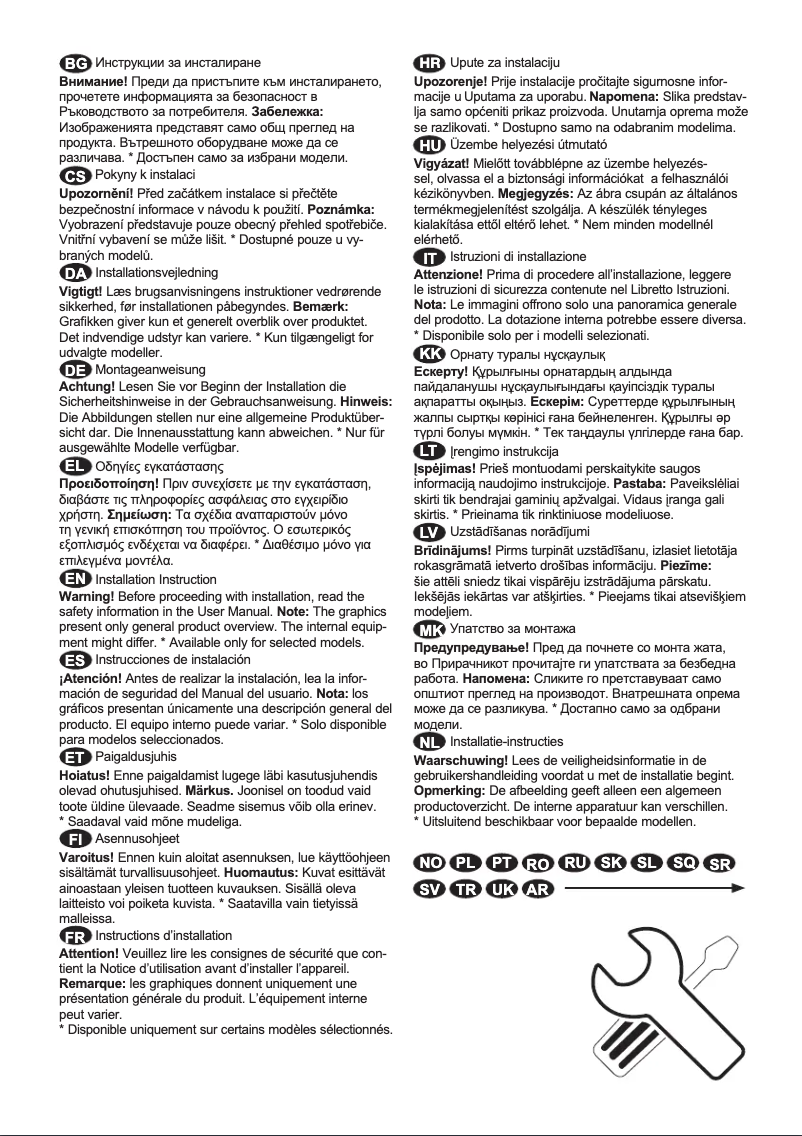Page 1 de la notice Guide d'installation Electrolux LUC6NE25X
