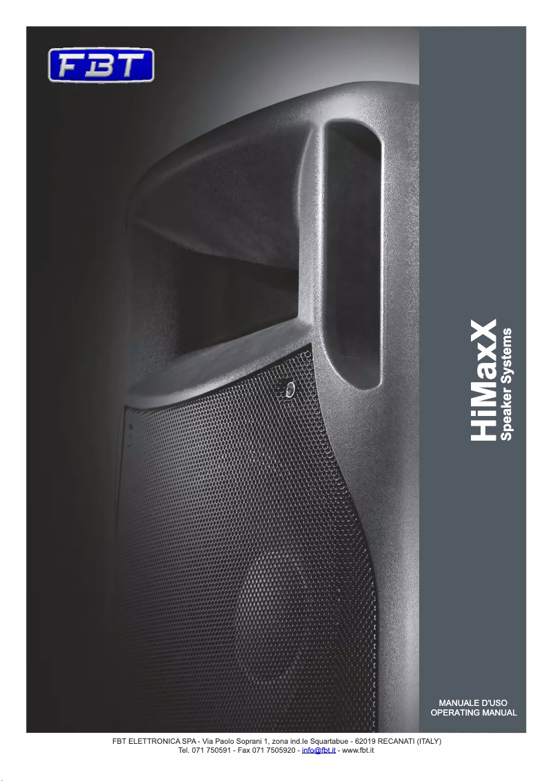 Page 1 de la notice Manuel utilisateur FBT HIMAXX 60