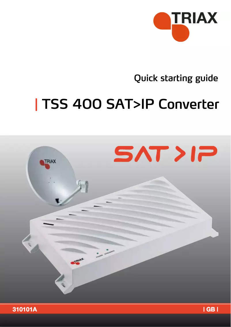 Image de la première page du manuel de l'appareil TSS 400 SAT