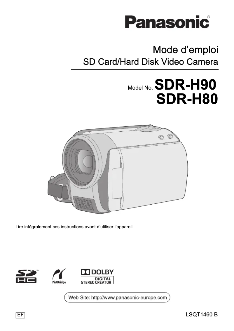 Page 1 de la notice Manuel utilisateur Panasonic SDR-H80