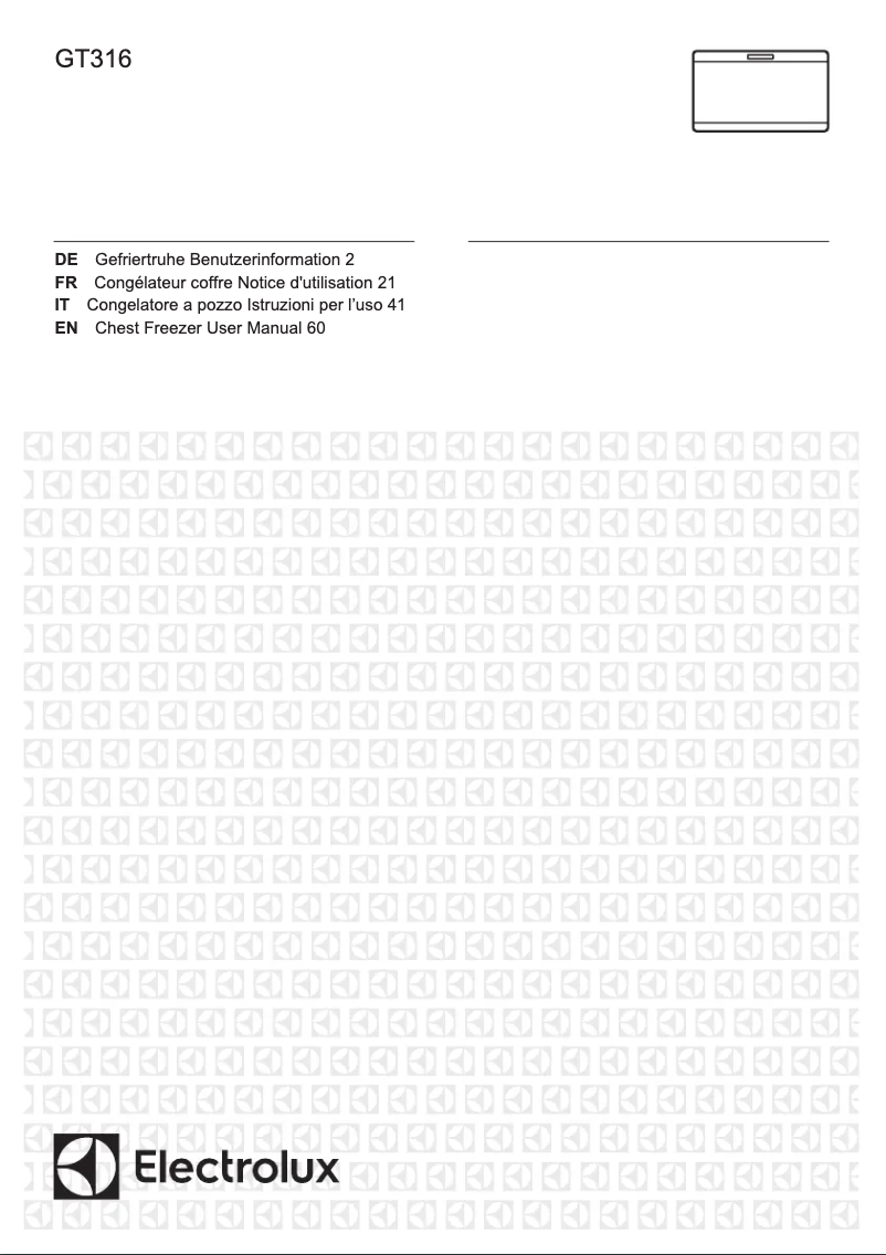 Page 1 de la notice Manuel utilisateur Electrolux GT316