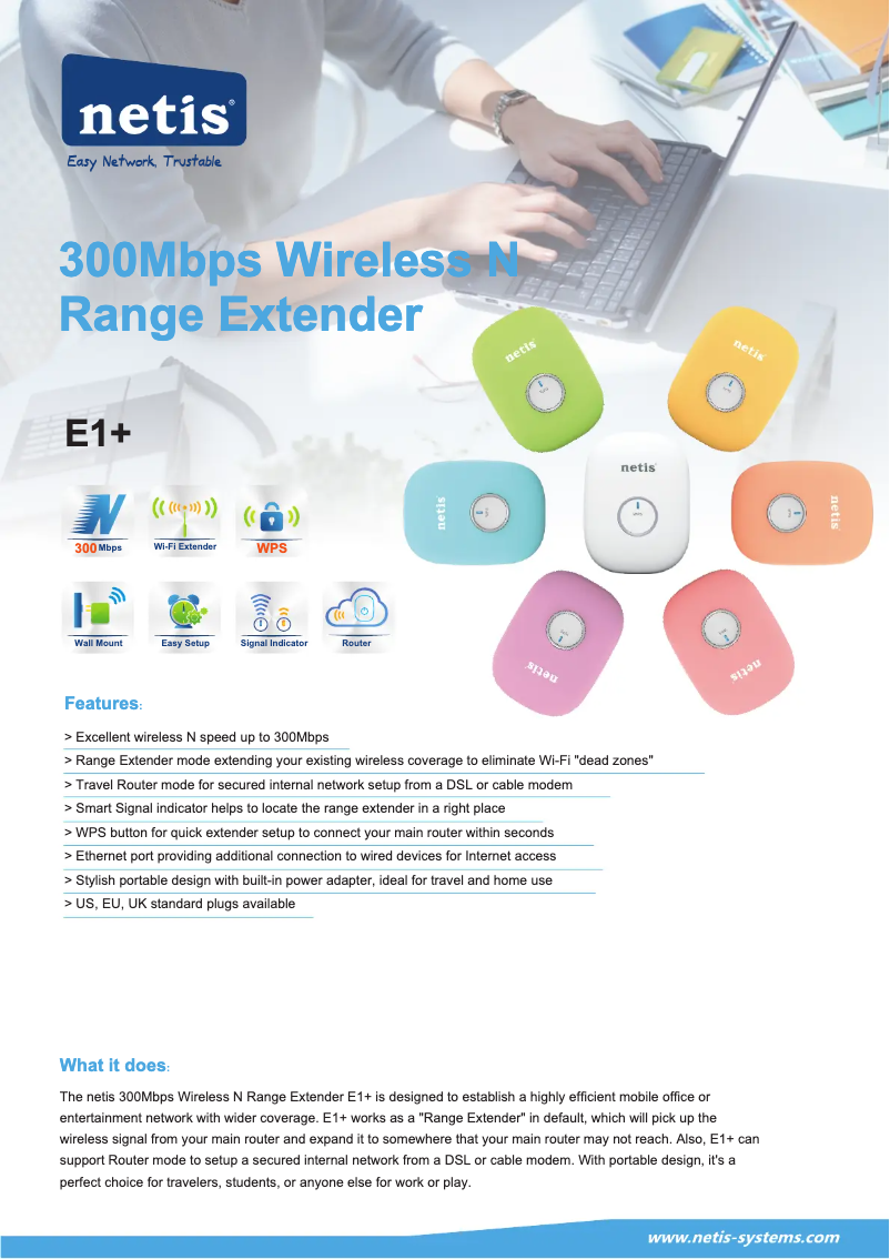 Page n°1 - Fiche technique Netis E1+