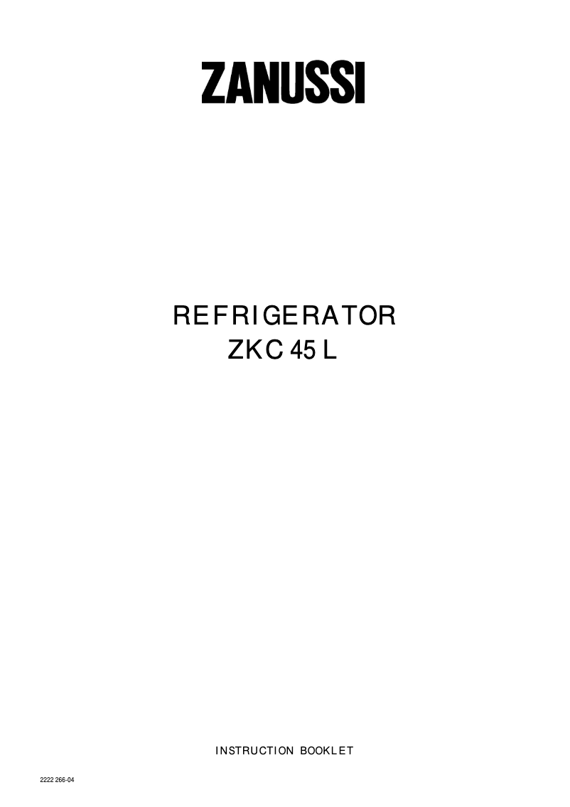 Image de la première page du manuel de l'appareil ZKC45L