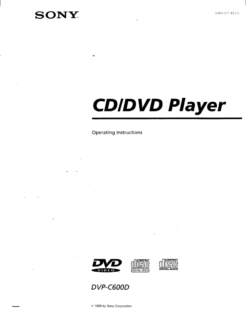 Page n°1 - Manuel utilisateur Sony DVP-C600D