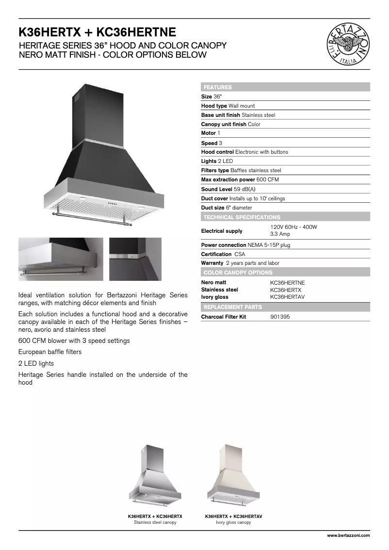 Image de la première page du manuel de l'appareil K36HERTX