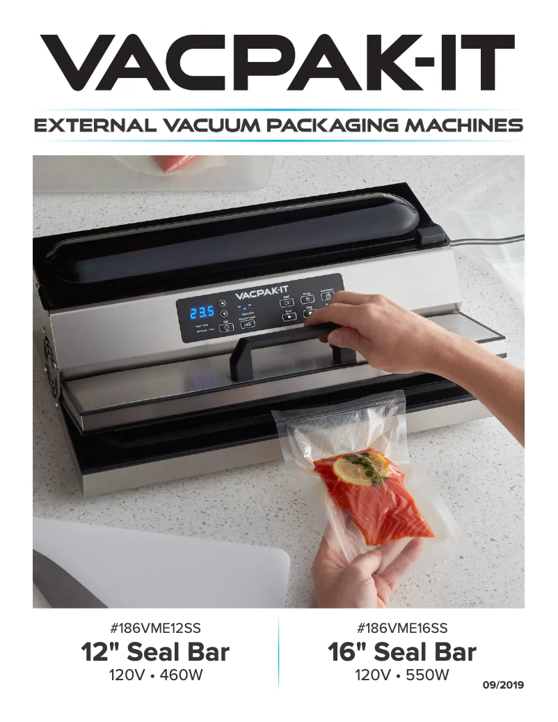 Page n°1 - Manuel utilisateur VacPak-It VME16SS