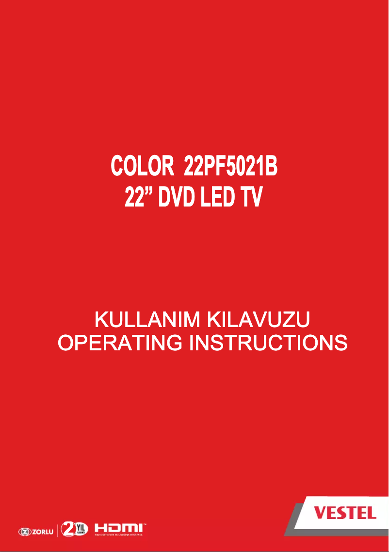Page 1 de la notice Manuel utilisateur Vestel 22PF5021B