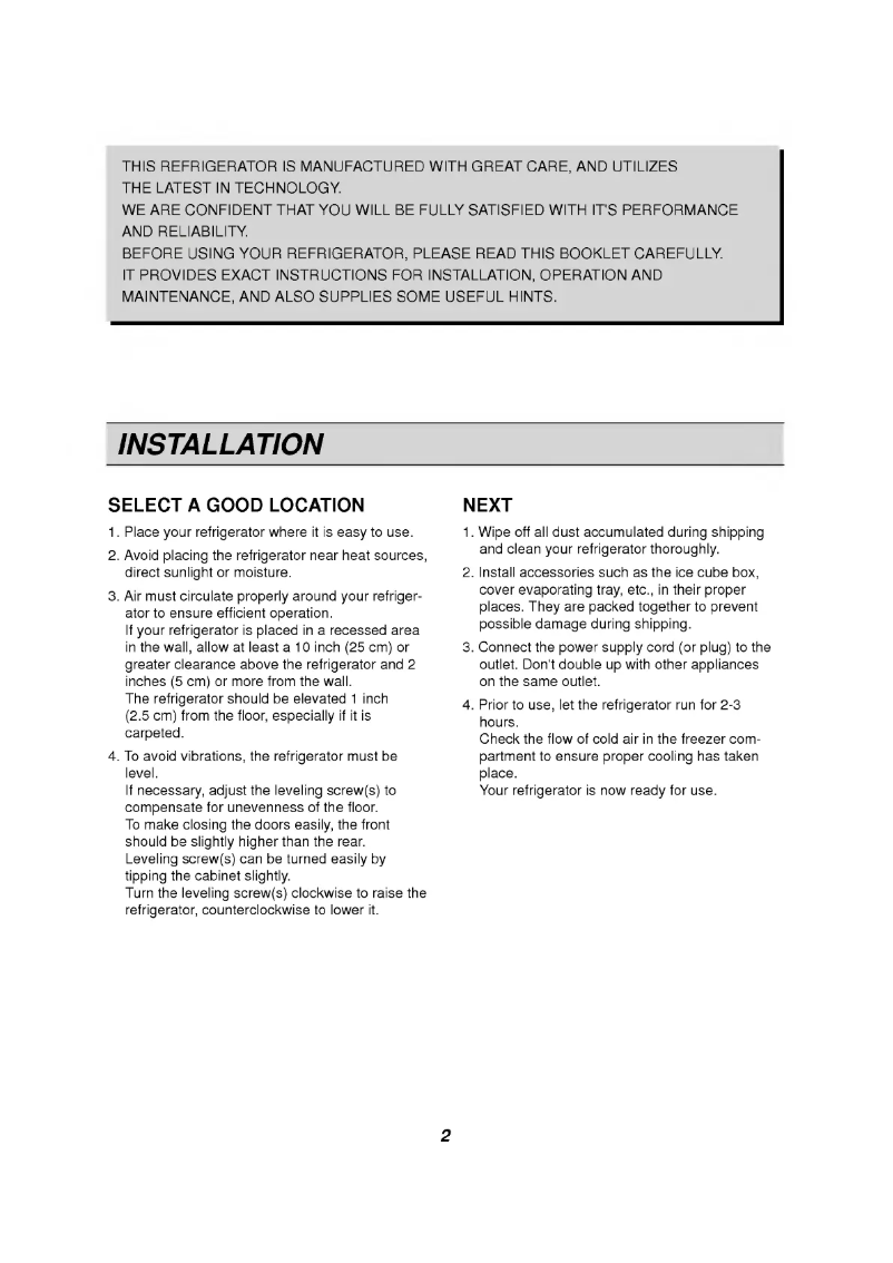 Page 1 de la notice Manuel utilisateur LG GR-403SVQF