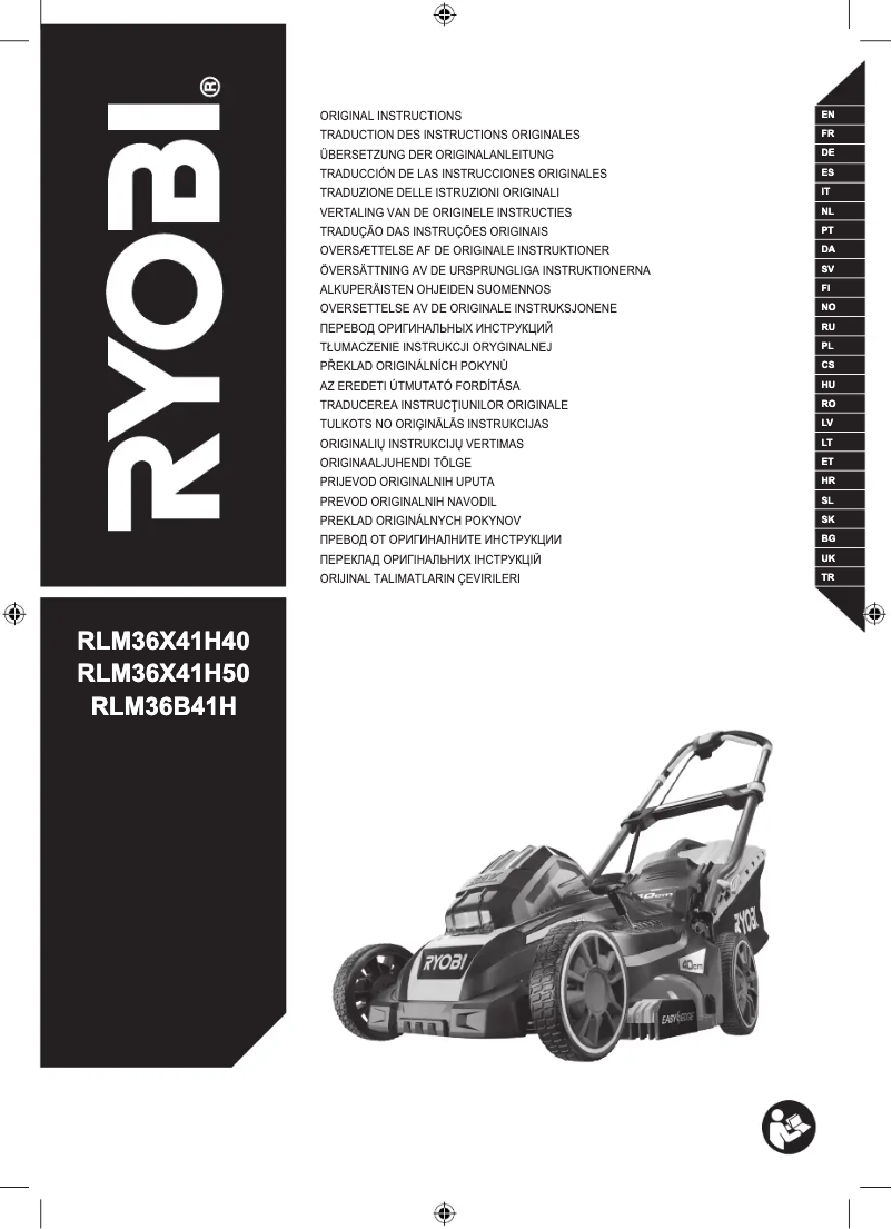 Page 1 de la notice Manuel utilisateur RYOBI Max Power RLM36X41H50