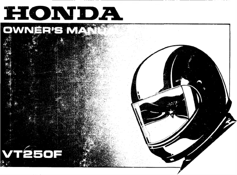 Page n°1 - Manuel utilisateur Honda VT250F (1988)
