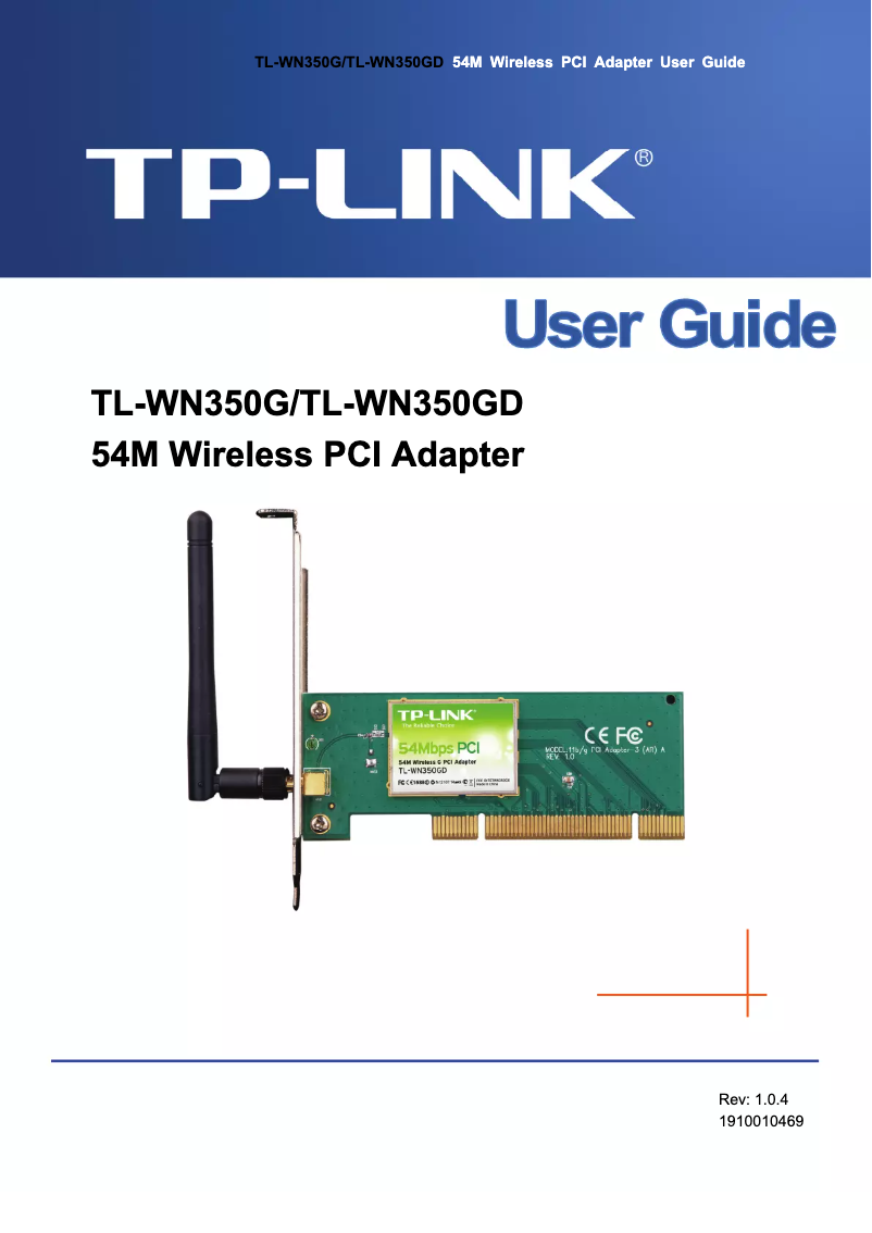 Page 1 de la notice Manuel utilisateur TP-Link TL-WN350GD
