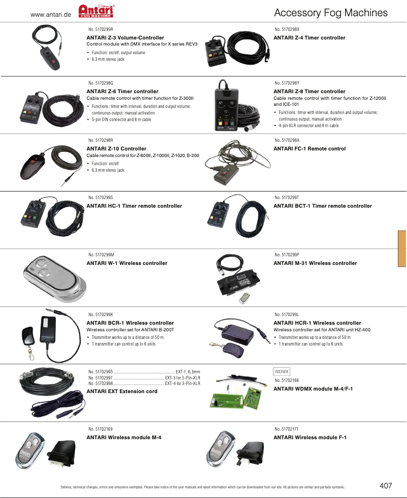 Page 1 de la notice Catalogue Antari WTR-30