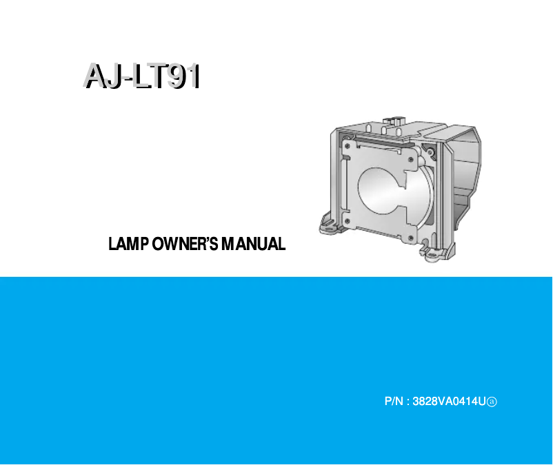 Image de la première page du manuel de l'appareil AJ-LT91