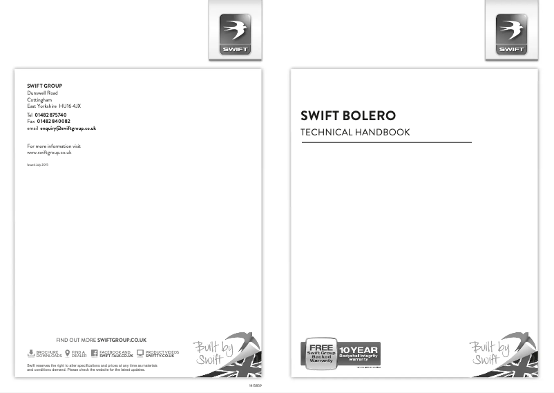 Image de la première page du manuel de l'appareil Bolero (2016)