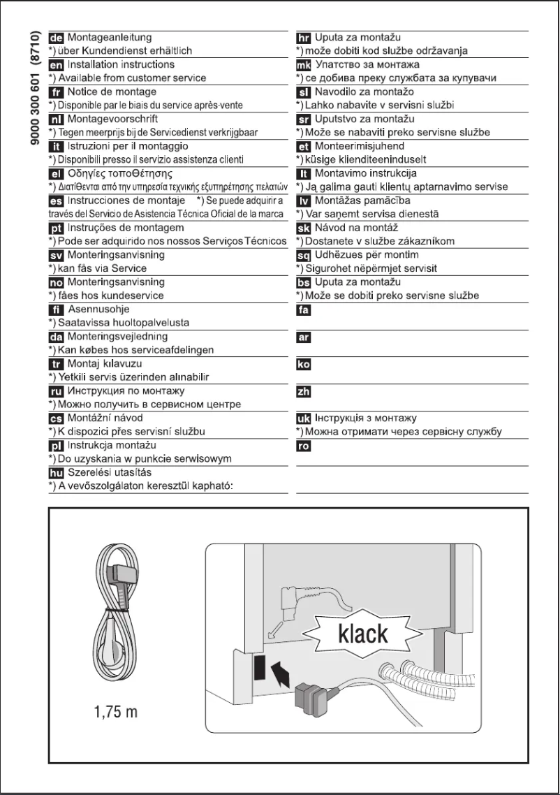 Page 1 de la notice Guide d'installation Neff S155EAX04E