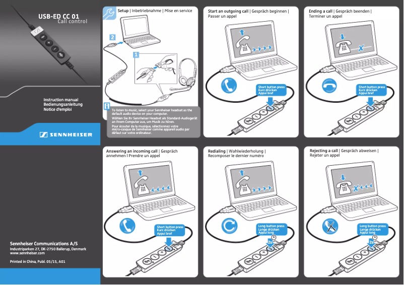 Image de la première page du manuel de l'appareil USB-ED CC 01