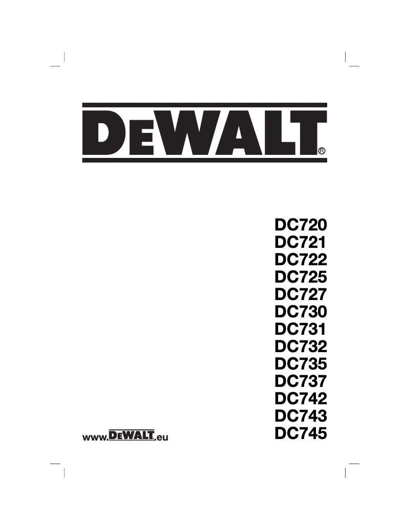 Page 1 de la notice Manuel utilisateur DeWalt DC725