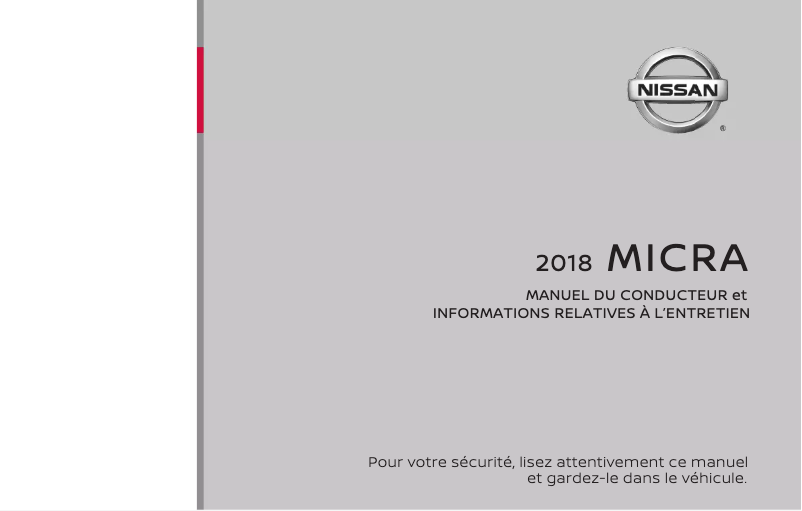 Página 1 del manual Manual de usuario Nissan Micra (2018)