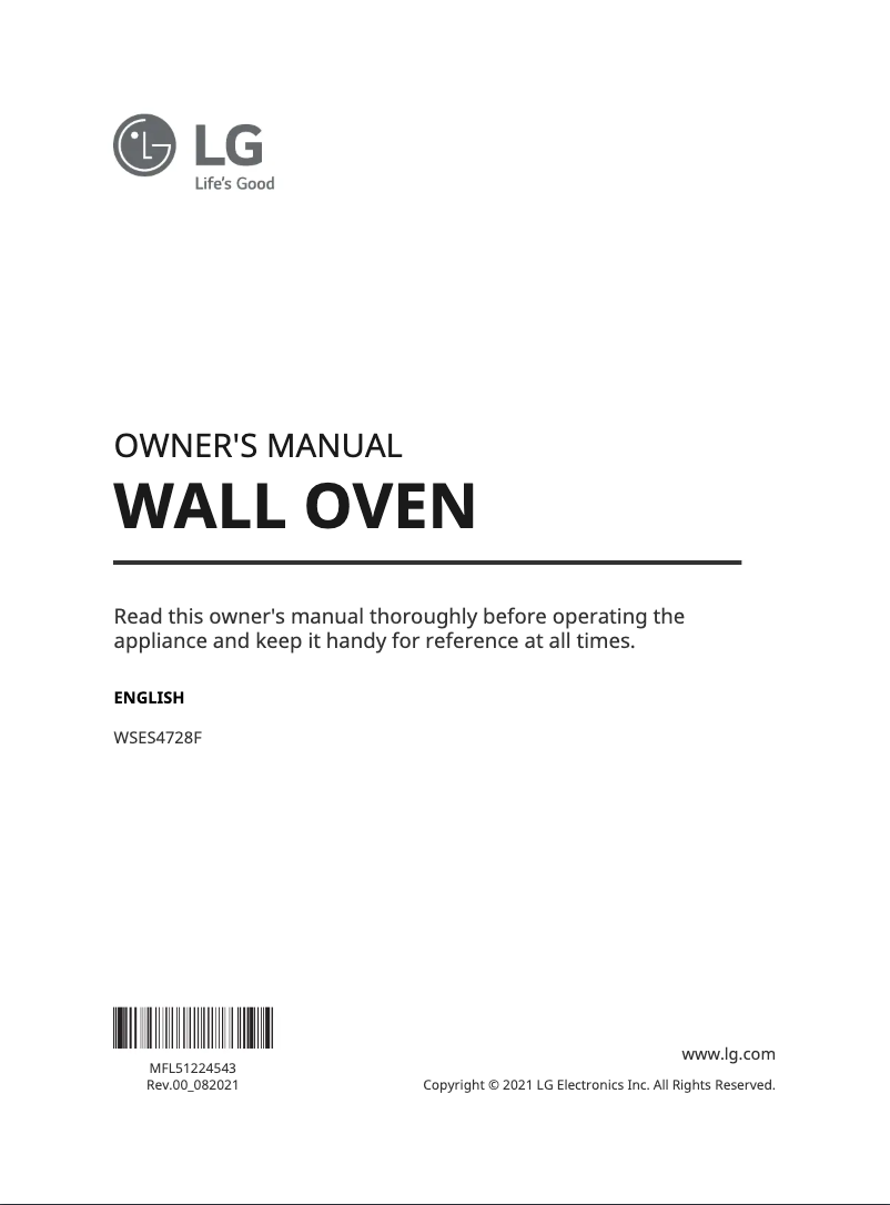 Page 1 de la notice Manuel utilisateur LG WSES4728N