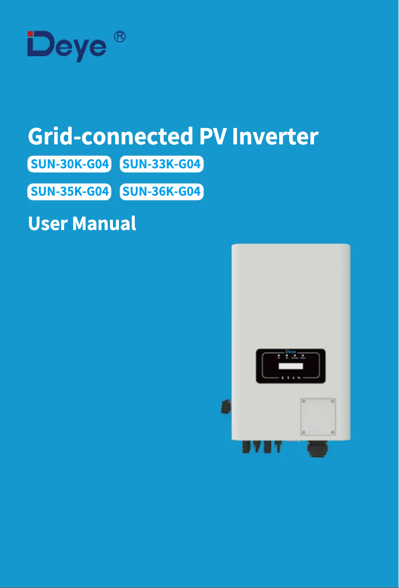 Page 1 de la notice Manuel utilisateur Deye SUN-33K-G04