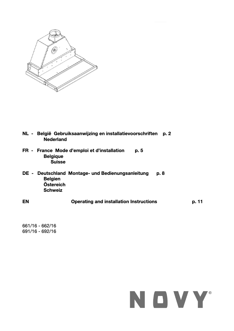 Page n°1 - Manuel utilisateur Novy Move'line Glas 691