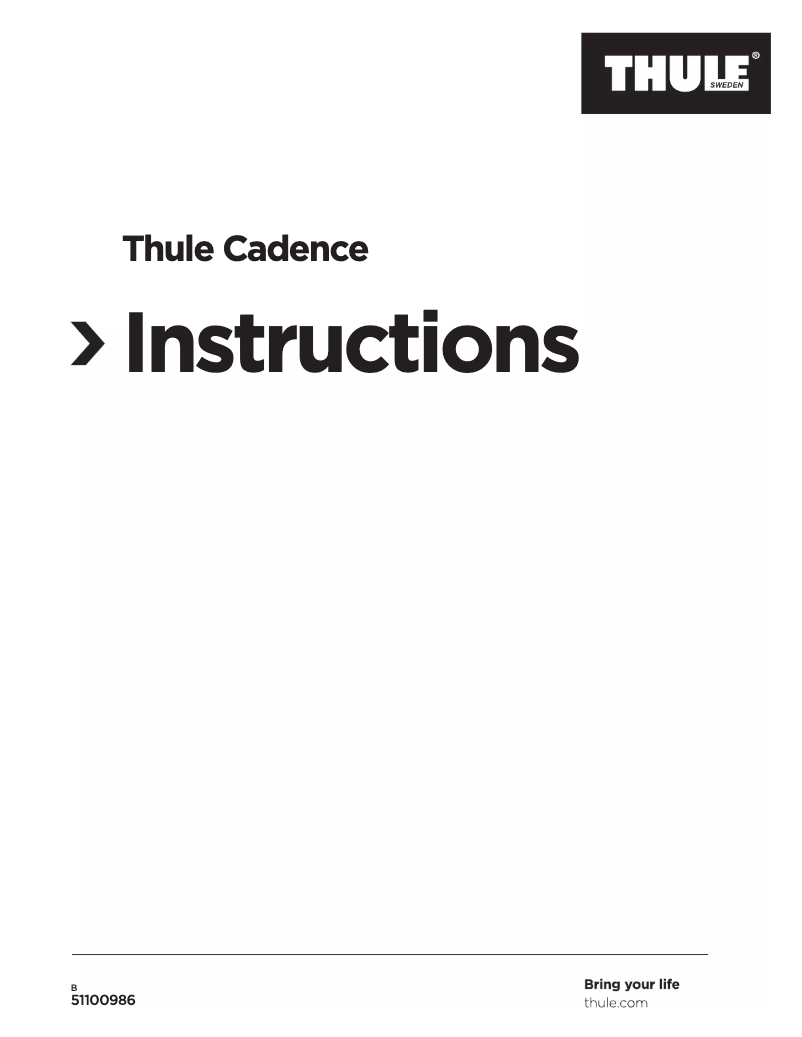 Image de la première page du manuel de l'appareil Cadence