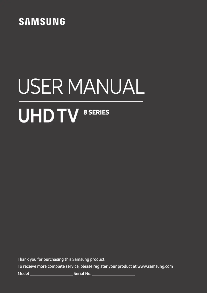 Página 1 del manual Manual de usuario Samsung UE65NU8000TXXU